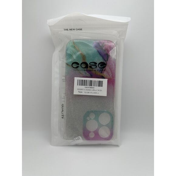 Watercolor Marble iPhone 14 Pro Case - Shockproof, Glitter Bling, Wireless Charg - Picture 5 of 5